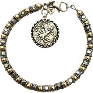 Silpada Sterling Silver & 14K Gold Filled Coin Charm Bracelet – Retired Designer
